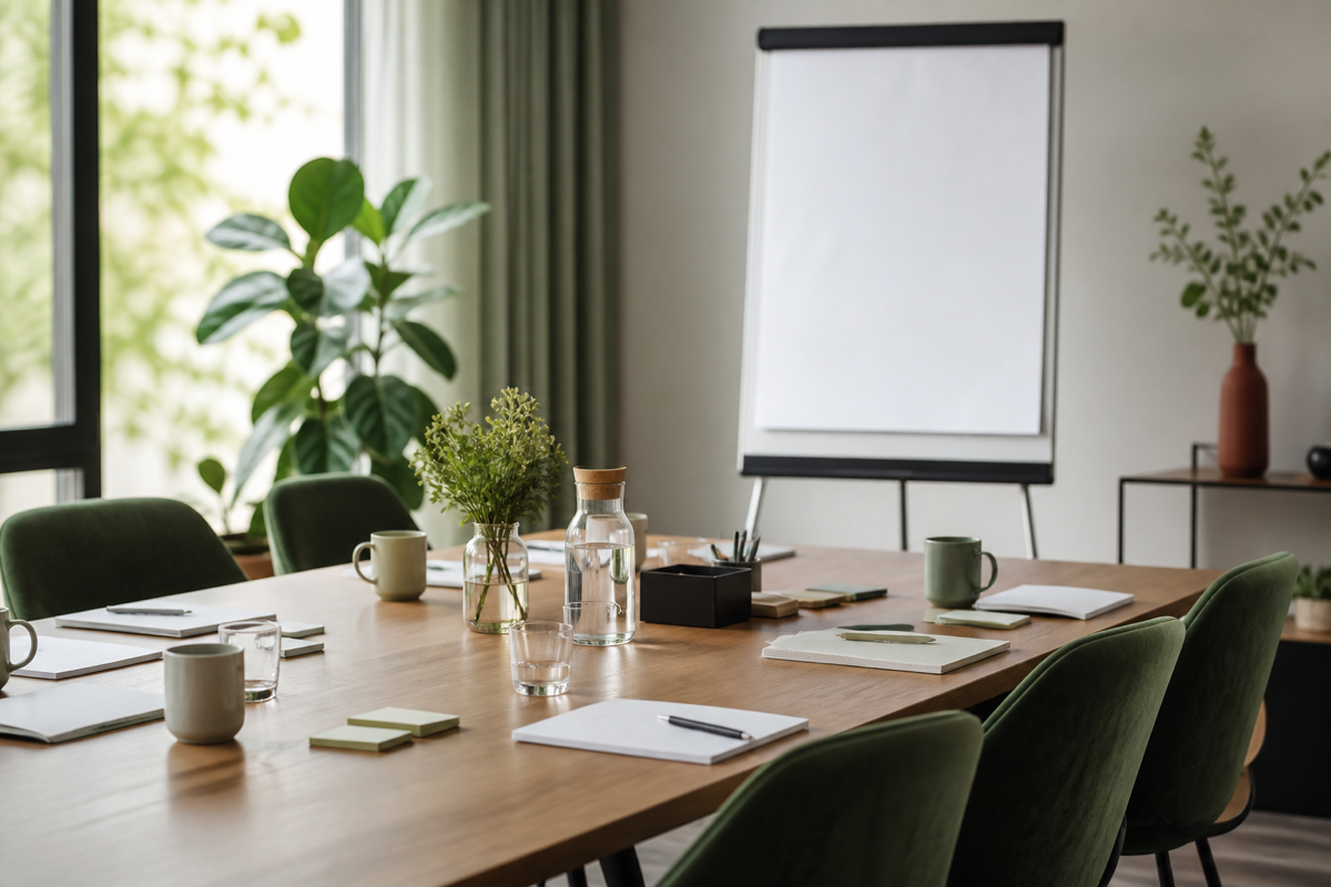 Besprechungsraum mit Flipchart für eine Inhouse-Schulung